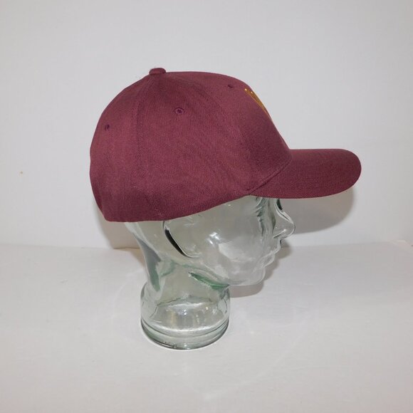 Captain Morgan Spiced Rum Maroon Flexfit Baseball Hat Cap L - XL Wool Blend - Picture 4 of 8